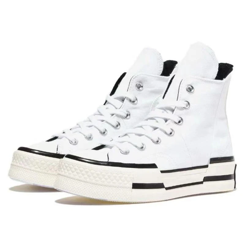 Converse 1970s Plus color changing logo anti slip and wear-resistant high top canvas shoes for both men and women in white