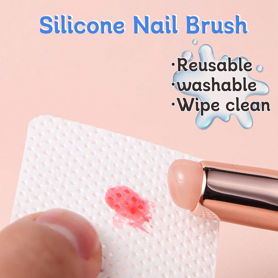 Nail Art Silicone Brush Reusable Mirror Powder Pigment Applying Manicure Tool Gradient Effect Nail Arts Silicone Applicator