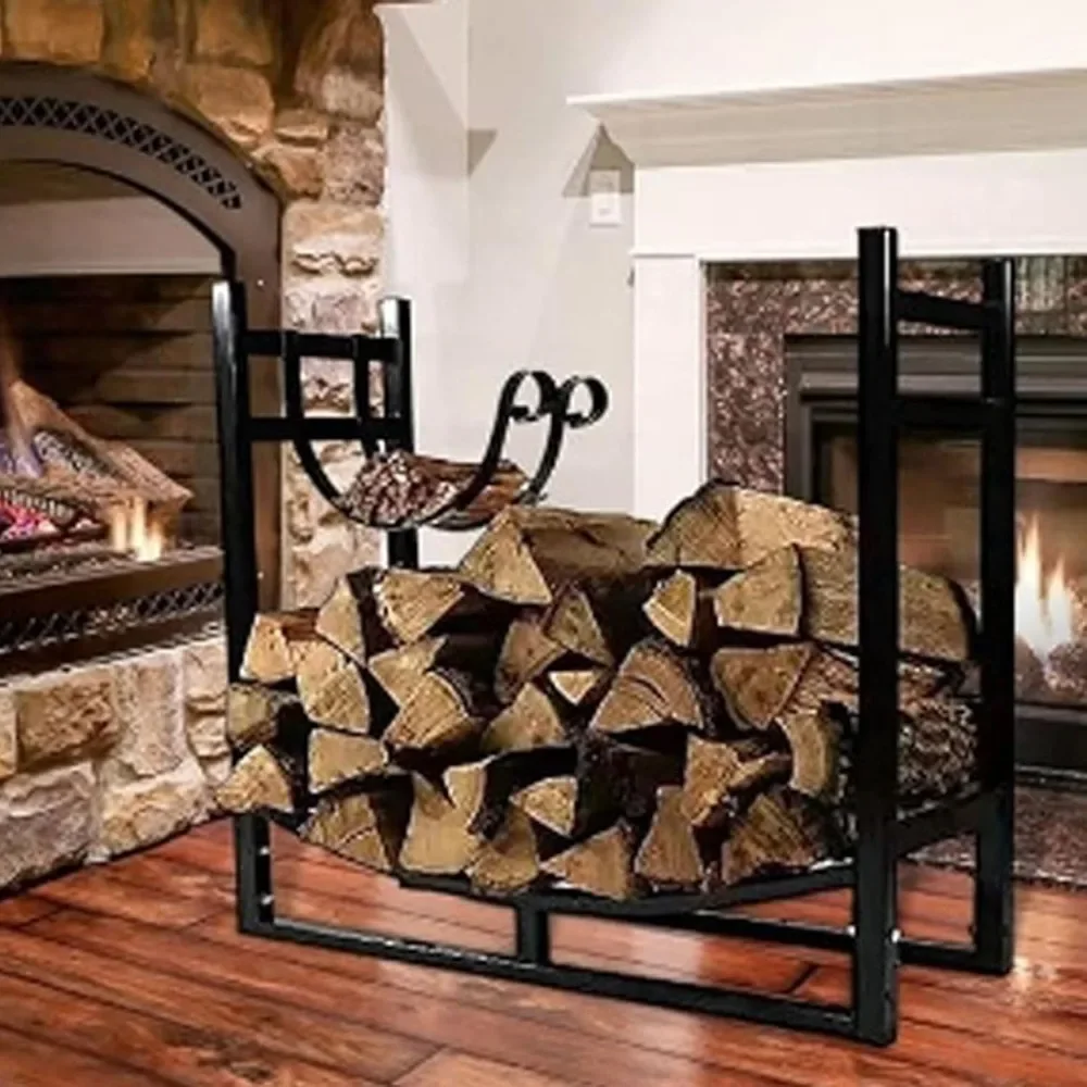 Metal Wooden Storage Rack Outdoor Firewood Rack, Detachable Heavy Duty Multipurpose Easy Installation Stacking Storage Rack