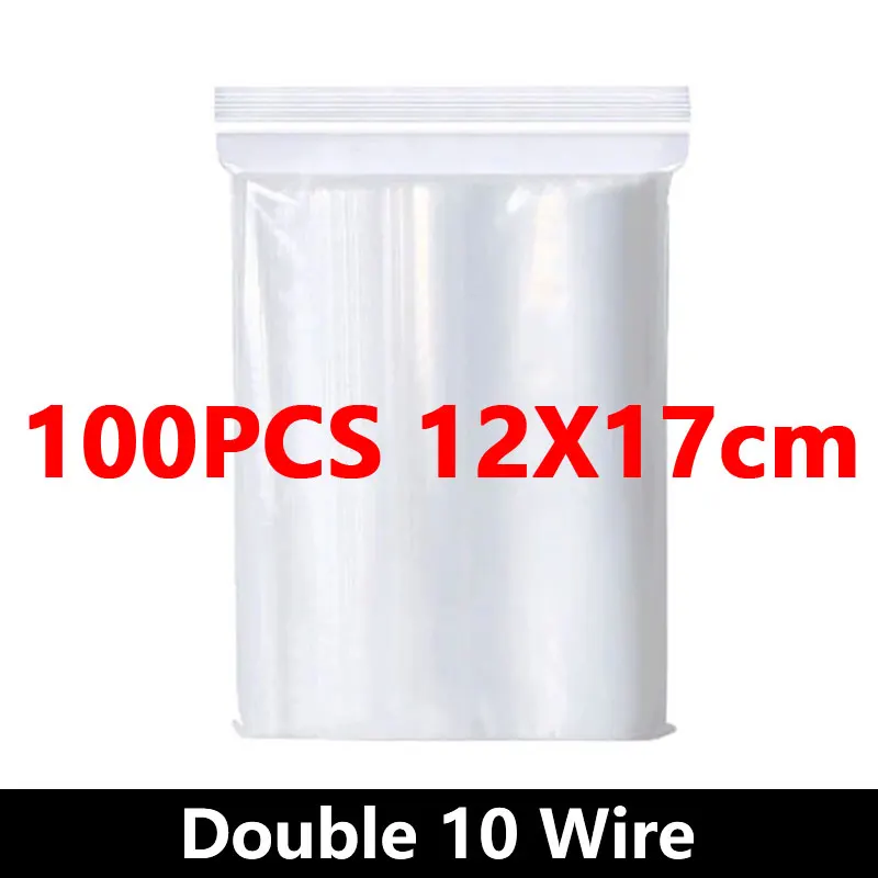 100pcs Thicken Zipper Sealed Bags Clear Plastic Storage Bag for Small Jewelry Food Packing Reclosable Plastic Ziplock Bags image 3