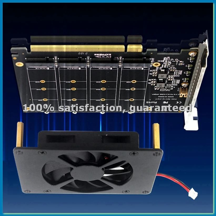 

PCIEX16 NVME M2 MKEY SSD-массив Адаптер расширения Материнская плата Разделенная карта PCIE-VVNB