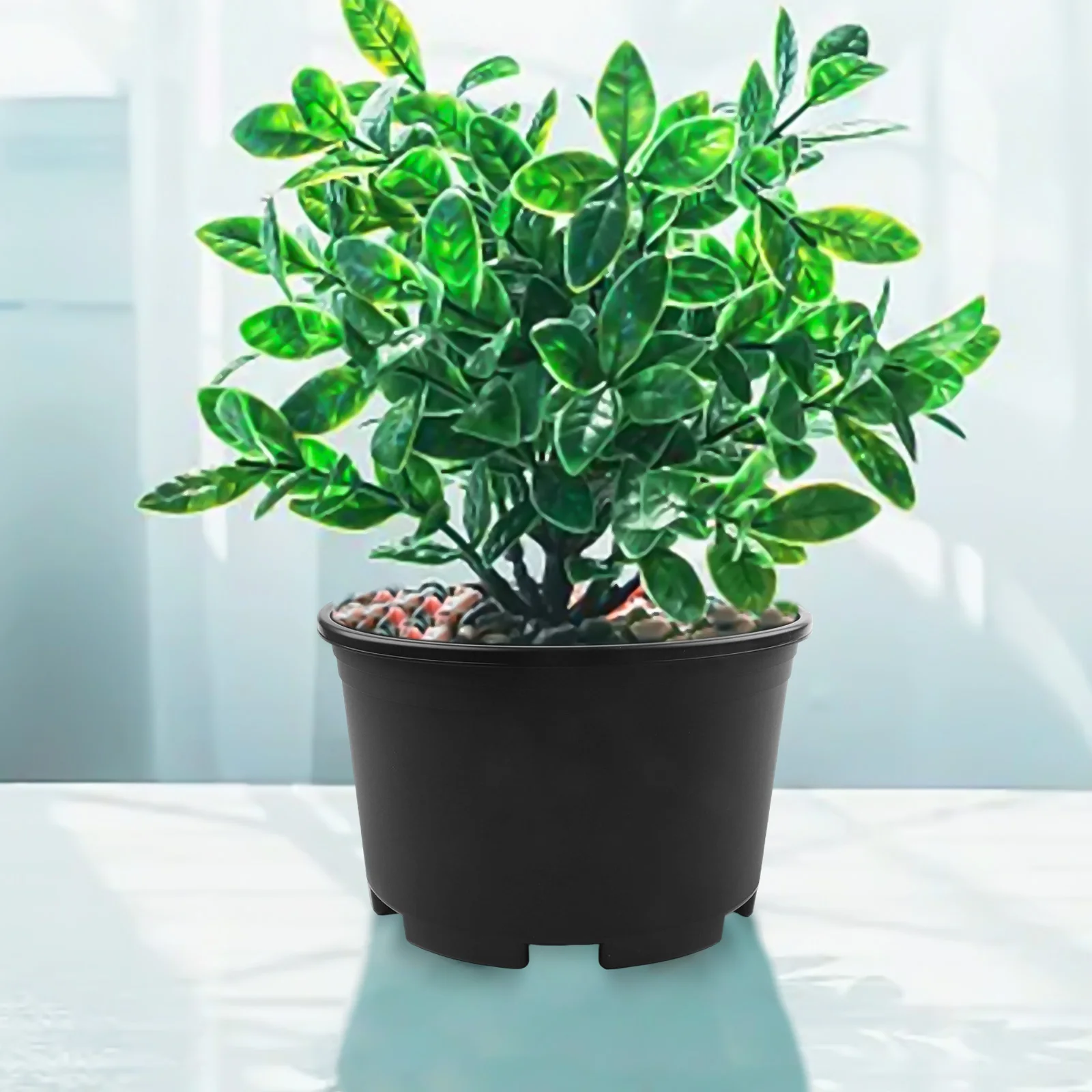 

Black Plastic Pot Plant Nursery Pot Garden Decor Indoor Planting Modern Flower Nursery Pot Contemporary Garden Decor