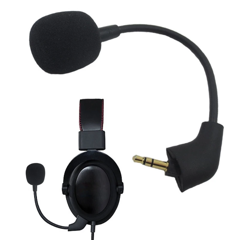 ميكروفون بديل لسماعات الألعاب ، سماعة رأس فضية ، ميكروفون 3.5 مللي متر ، مناسب لهايبر إكس كلاود 2 II