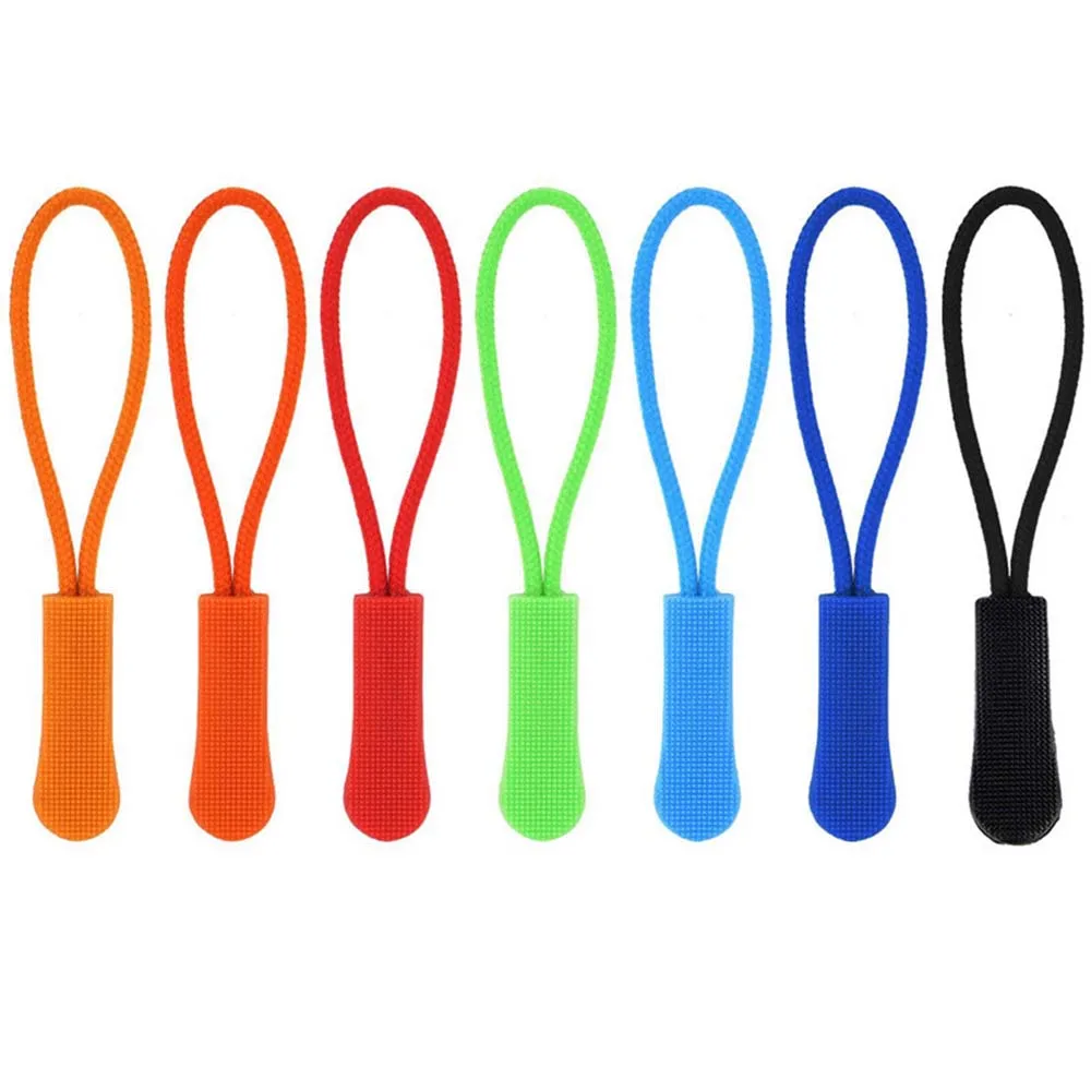 10pcs Zipper Pull Puller End Fit Rope Tag Replacement Clip Broken Buckle Fixer Zippers Cord Tab Travel Bag Suitcase Tent