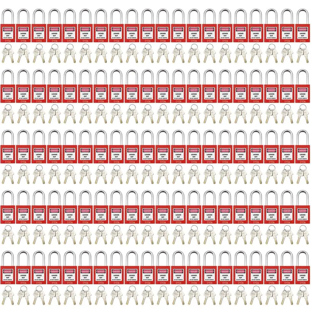 Loto Safety Lockout Tagout Key Alike Red Stations Devices Locks 100 Stück Keyed Same Cylinder Danger Label Locked Do Not Remove