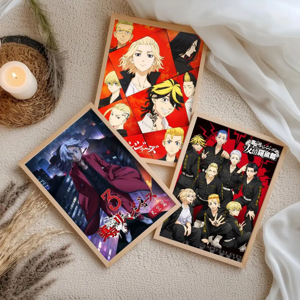 Tokyo R-Revengers Anime Poster Stickers Self-Adhesive Painting Mural Decor Wall Decals for Bedroom Living Room Home HD Gift