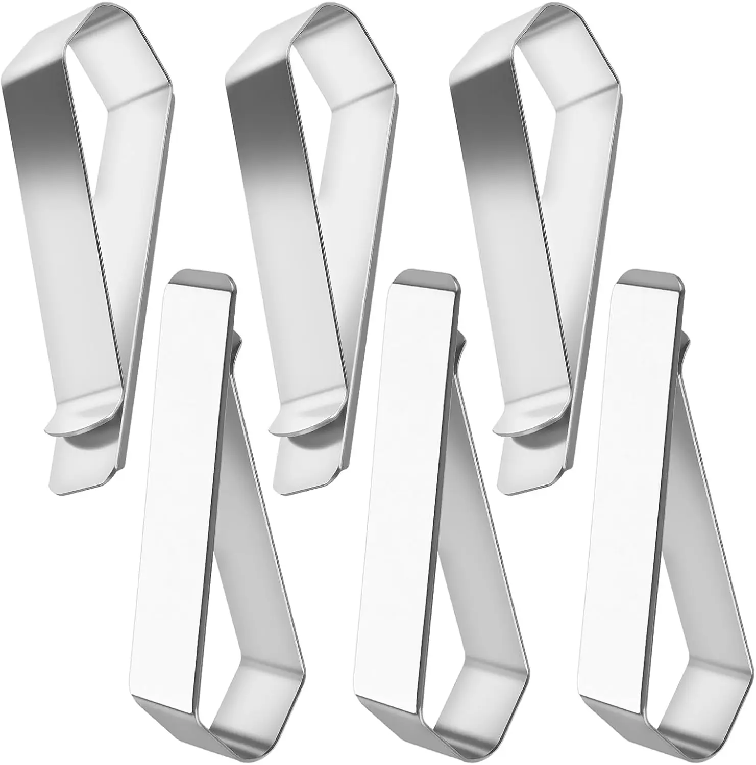 

6-Pack Stainless Steel Clips with Adhesive, Multi-functional Clips for Photo Frames, Garage Door