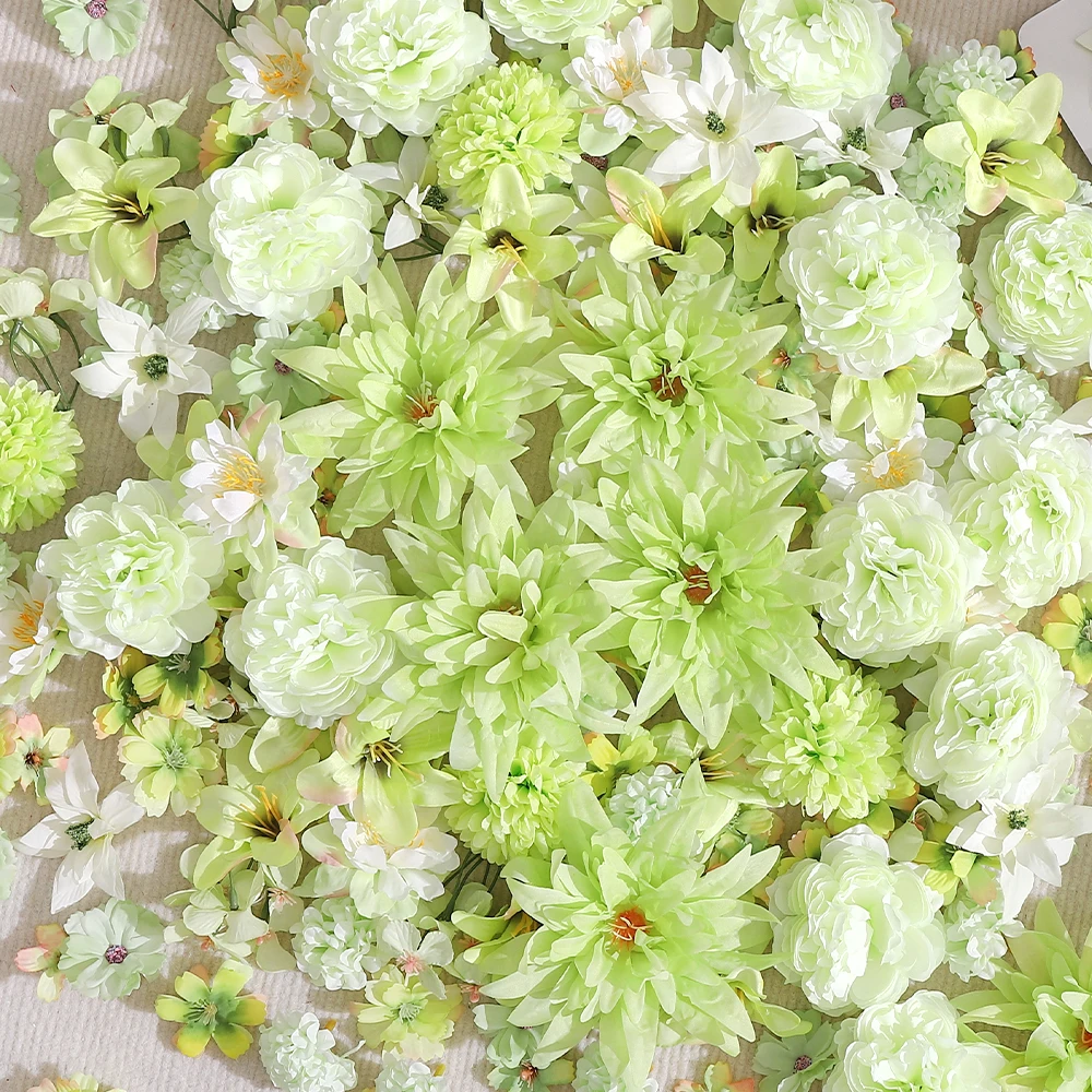 

20/50Pcs Green Artificial Flowers Silk Fake Flowers Heads for Home Decor Wedding Christmas Decoration DIY Garland Gift Accessory