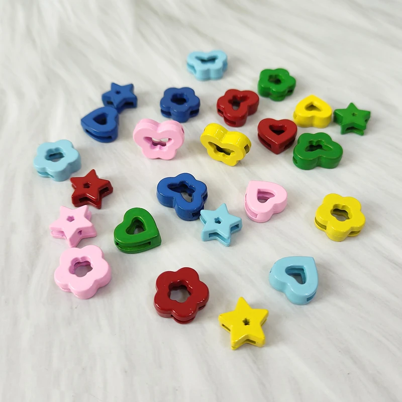 10pcs 8mm 6 Colors Slide Charms Flower Butterfly Star Heart Fit For Women Girl Wristband Making  Diy Jewelry Accessories