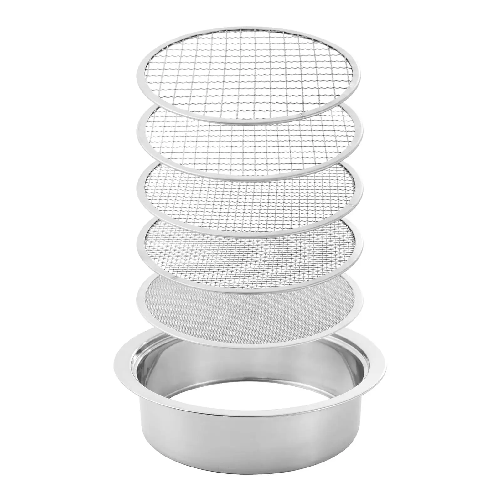 Soil Sifter Gardening Sifting Screen Pan Fine Mesh Stainless Soil Filter Riddle Garden Sieve for Compost