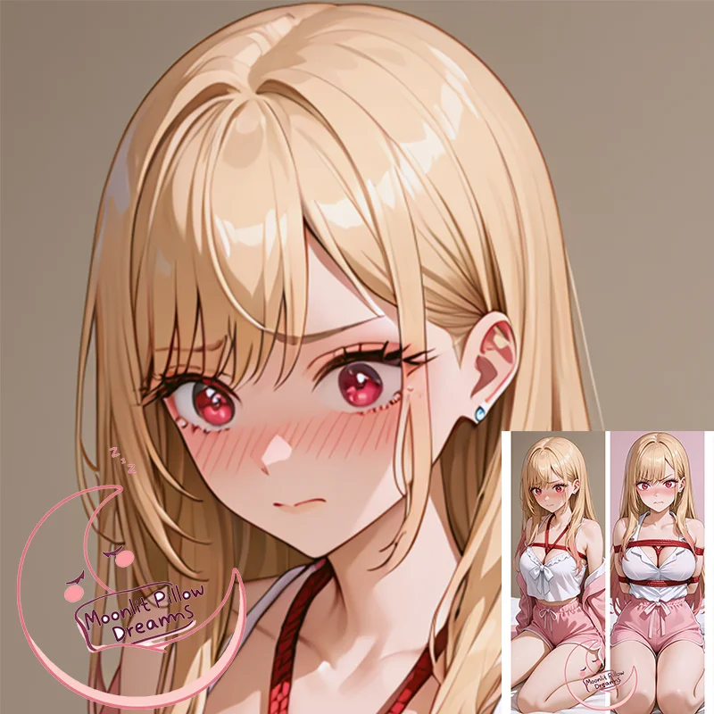 Funda de almohada Dakimakura de Chica de Anime 2WT 50x150cm - Marin Kitagawa almohada de cuerpo Waifu de doble cara, para regalo Otaku