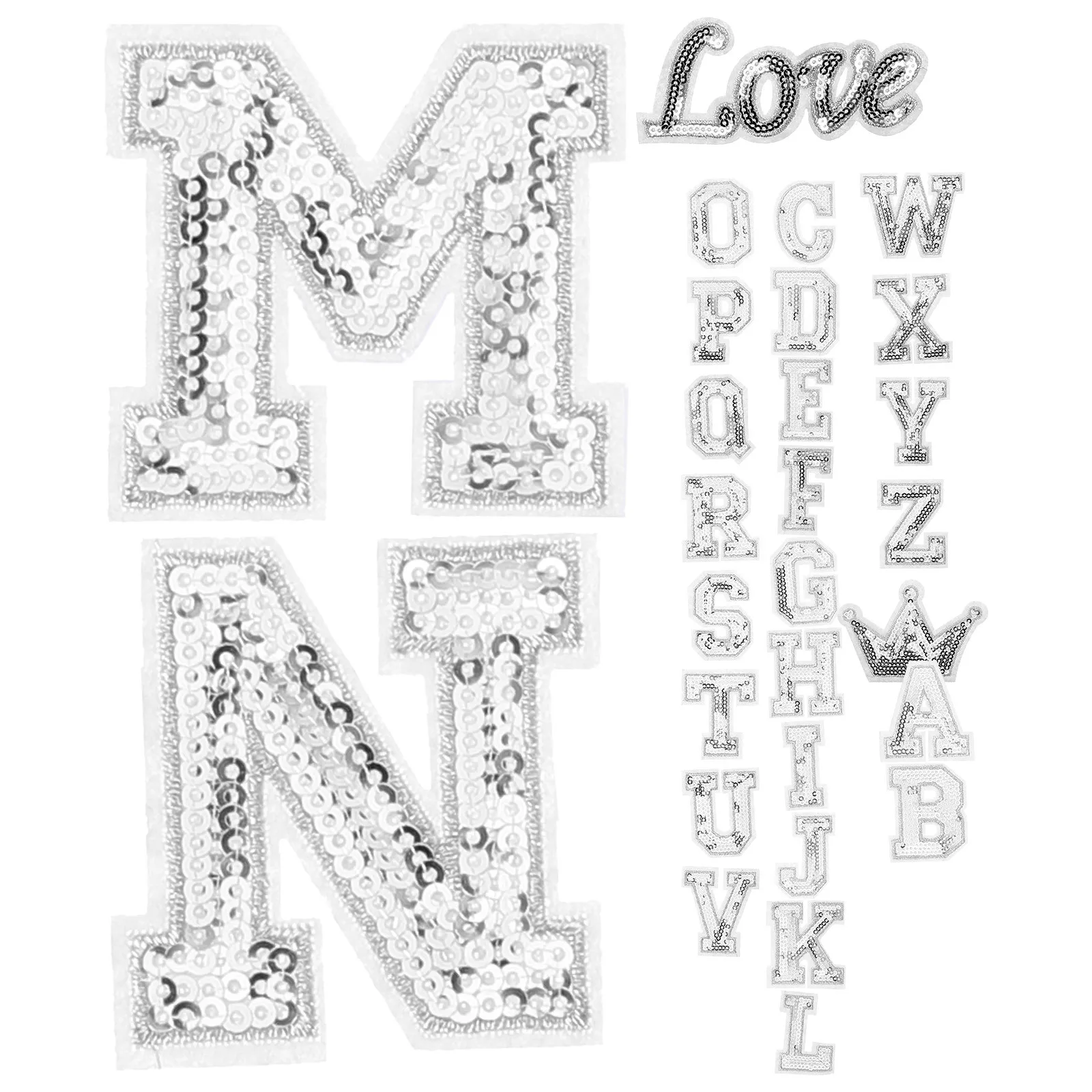 

28Pcs Letter Patches Iron on Sequin DIY Clothes Patches for Repair Backpack Jacket Decoration Embroidery Letters Patch
