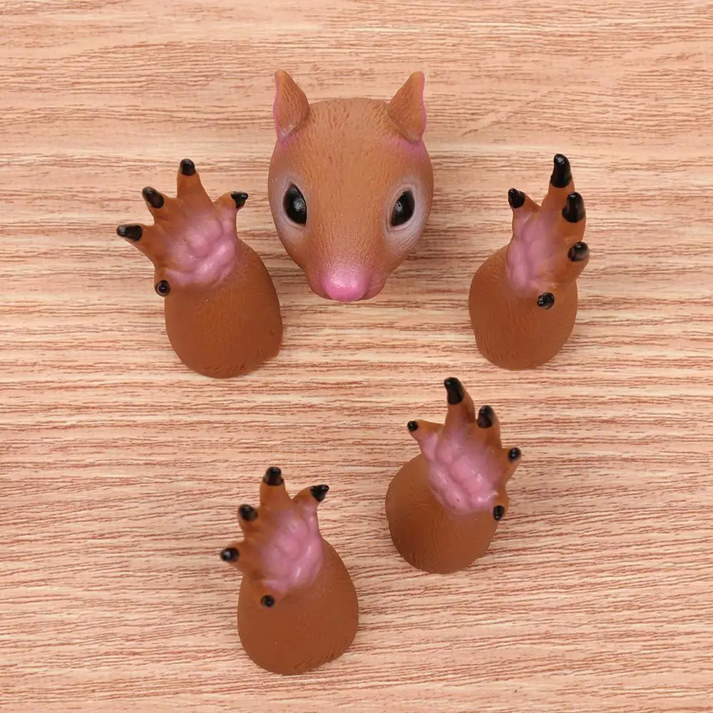 Poupées de doigt en vinyle d'animaux de dessin animé, accessoires de marionnettes à main, jouets d'animaux mignons, SLaura
