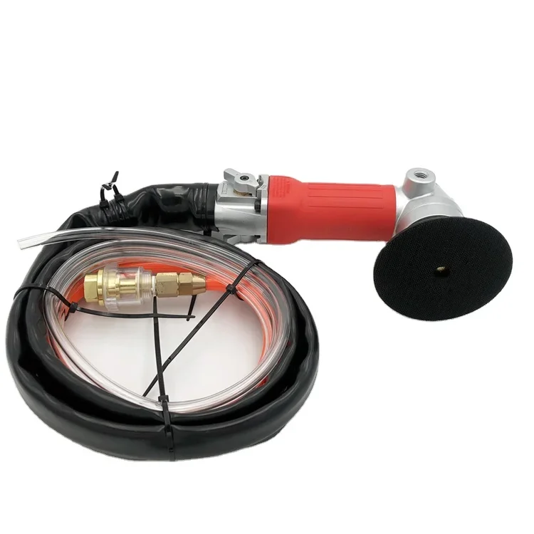 

ELA Wet Use Pneumatic Cutting Air Polisher Machine Rear Exhaust Adjustable Speed Angle Grinder Stone Air Operated Water Grinder