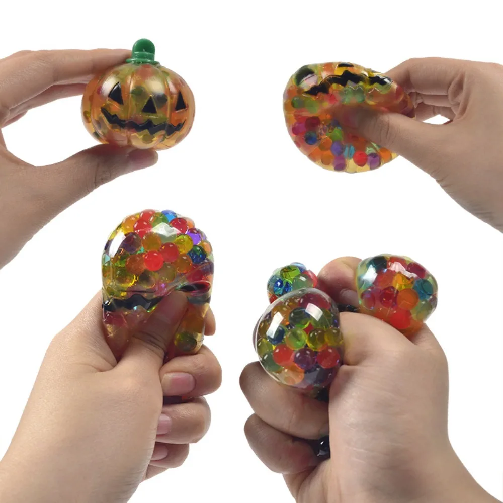 Balles anti-Stress Squishy en forme de citrouille d'Halloween, jouets Fidget pour soulager l'anxiété, Squishies sensorielles, cadeaux à presser pour enfants et adultes