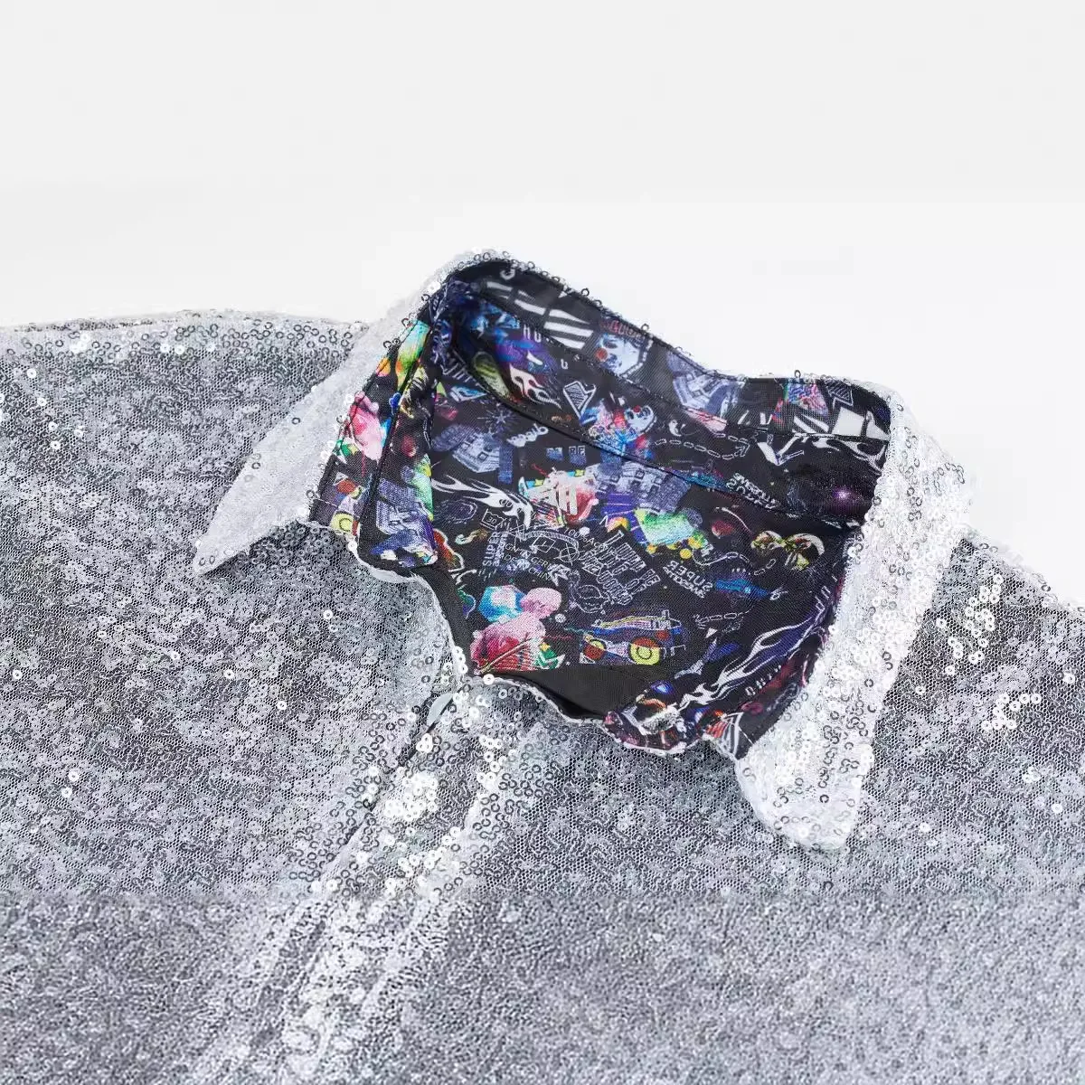 Men's Gold Sequin Polo Shirt 2025 Summer Luxury Brand Shiny Fashion Short Sleeve Disco Cosplay Christmas Party Nightclub Stage