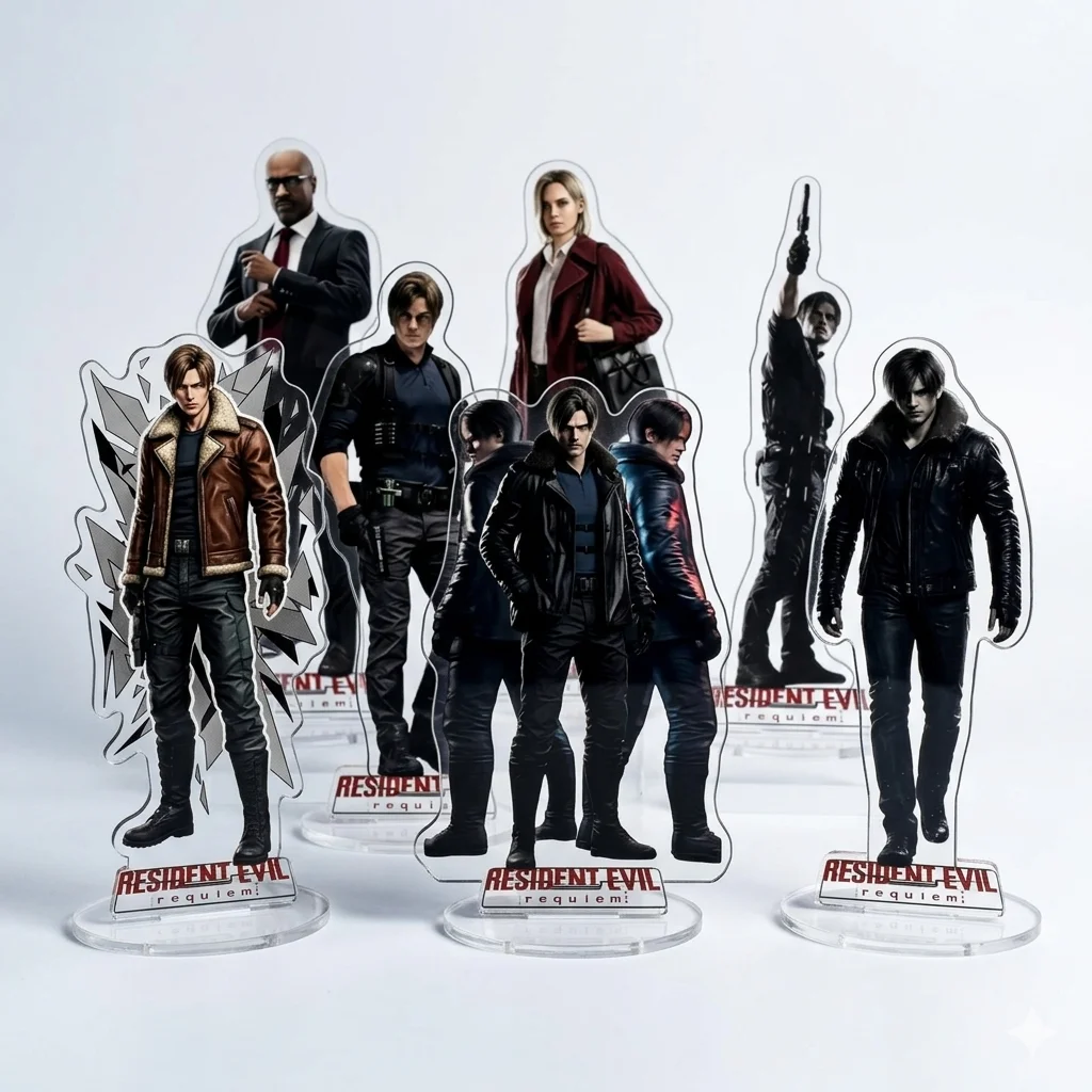 Acrylic Stand Resident Evil RE Leon Ashley Wesker Game Merchandise Anime Collection Desk Decor Birthday Gift Accessory Keychain