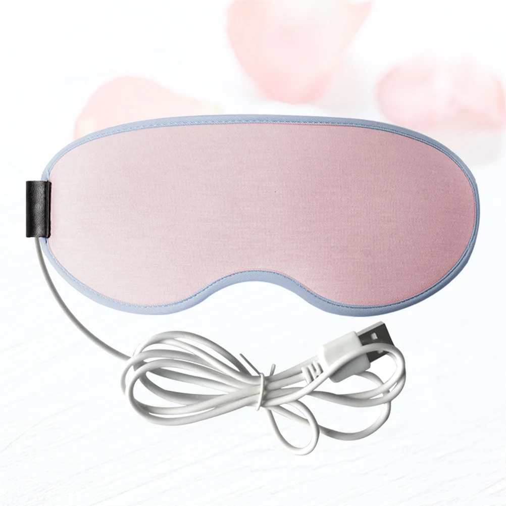 

Electric Heated Eye Mask USB Steam Cover for Dry Eyes Pink Soft Warmer Compress Anti Fatigue Travel Office Use