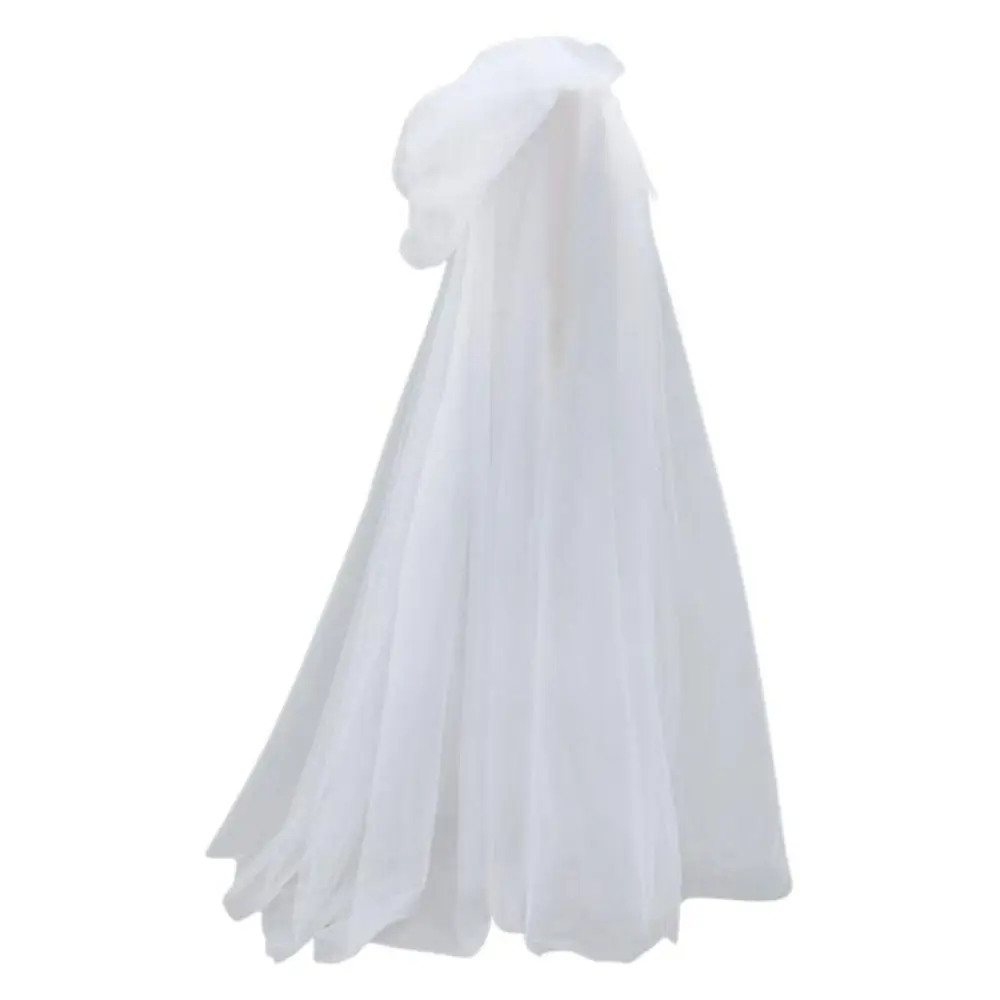 Sweet Transparent Mesh Ghost Cloak Dress Up Lace Up Women Halloween Costume Accessories Cosplay Hooded Cloak Cosplay