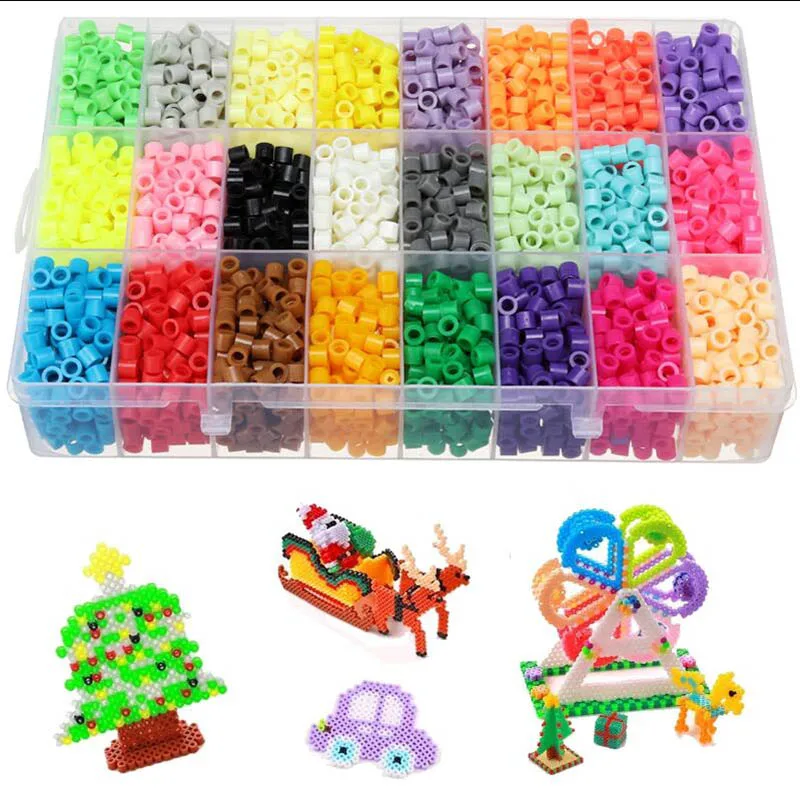 Perler Beads Kit 5mm/2.6mm Hama beads Whole Set with Pegboard and Iron 3D Puzzle DIY Toy Kids Creative Handmade Craft Toy Gift