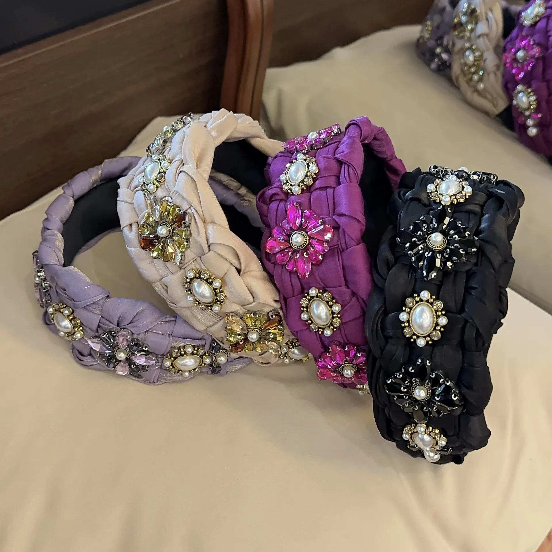 

Baroque Rhinestone Headband For Women Luxury Braided Hairband Adult Hair Bands Accessories Wide Woman Hair Hoops Bezel Headwear