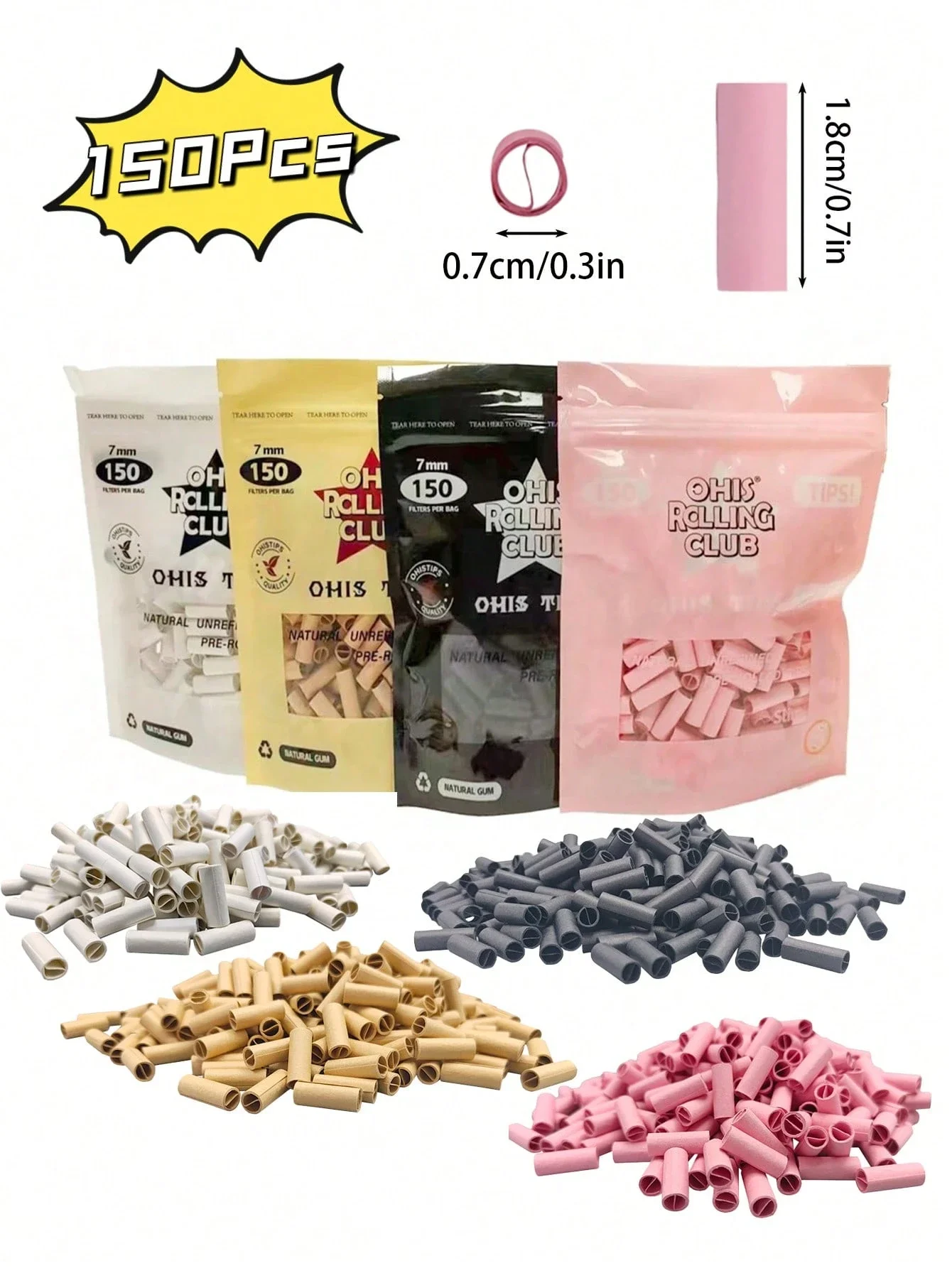150 Pieces/Pack New Style Cigarette Filters Portable Pre-Rolled Cigarette Filters High-Quality Cigarette Filters Cigarette Paper Filters Smoking Accessories Tobacco Products Great Gift Suitable for Giving to Family and Friends Christmas Halloween Valentine's Day Father's Day Mother's Day Birthday Parties New Year