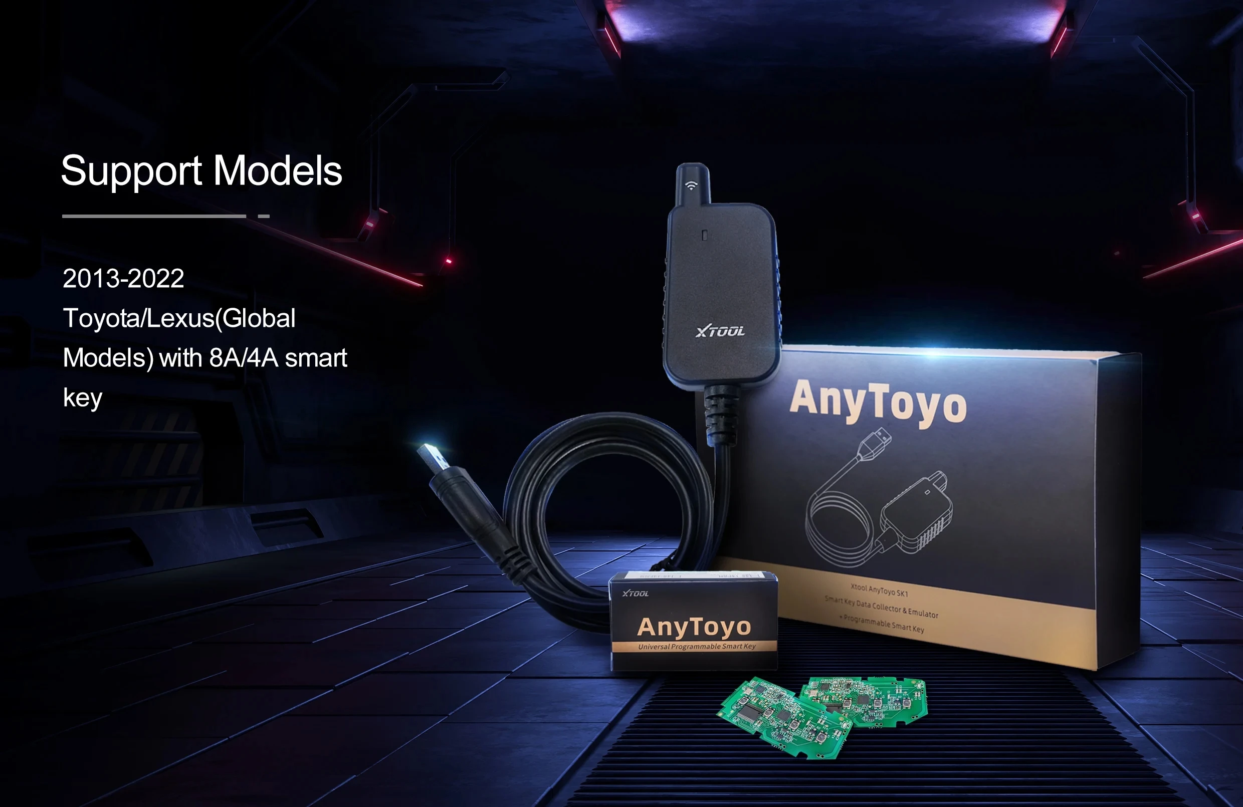 XTOOL AnyToyo SK1 For Toyota 8A/4A Smart Key Programming With Bench-free Pincode-free Auto Key Coding Works With X100PAD3 KC501