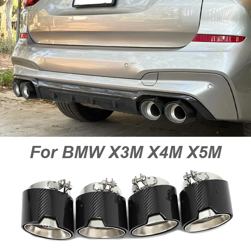 4pcs/lot Car Exhaust Tip For BMW X3M X4M F97 F98 M Performance Exhaust Pipe Direct Plug Muffler Tip Nozzle Tailpipe