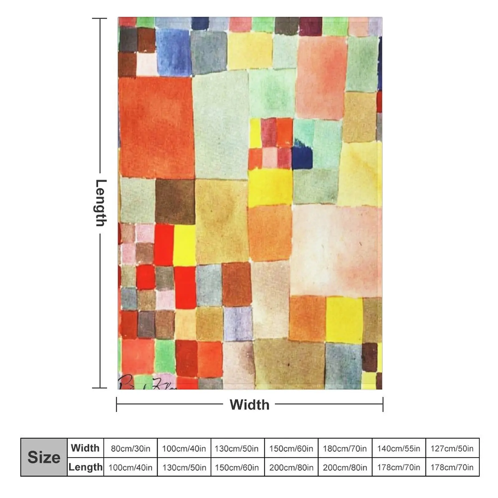 Flora on Sand | Color Block Paul Klee Inspired Throw Blanket funny gift Cute Plaid for babies Picnic Blankets