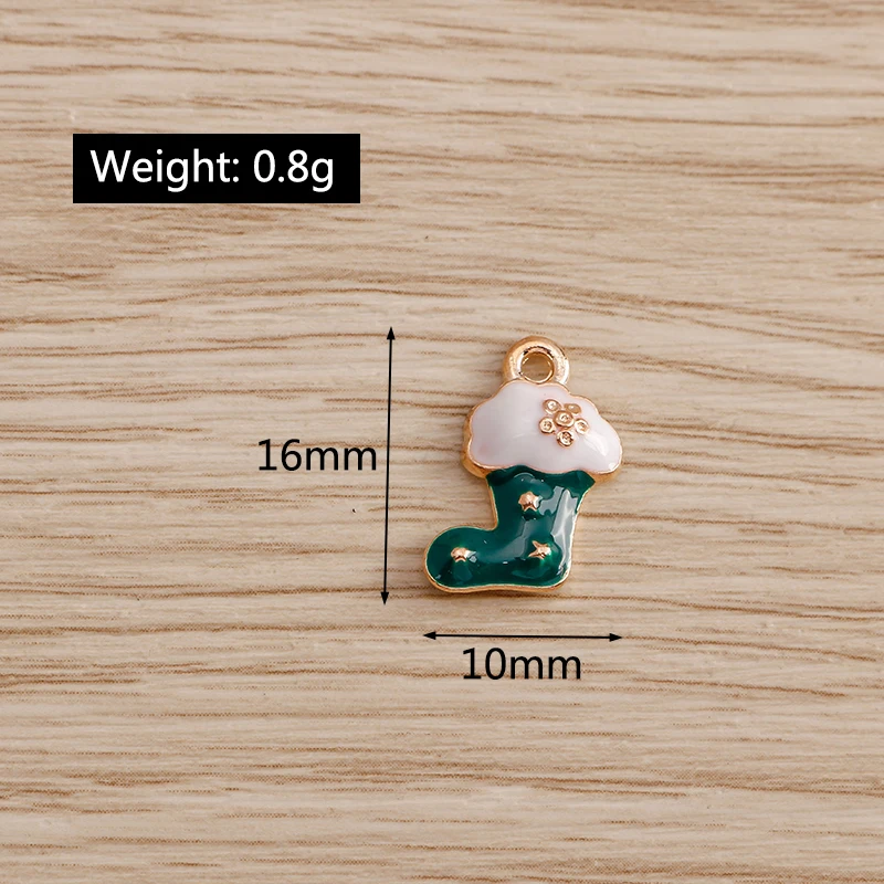 10 Stück Niedliche Weihnachtsanhänger aus Emaille: Weihnachtsmann, Handschuhe, Baum, Hirsch - Anhänger für Schmuckherstellung, Halsketten, Ohrringe, DIY-Geschenke – Detail 11