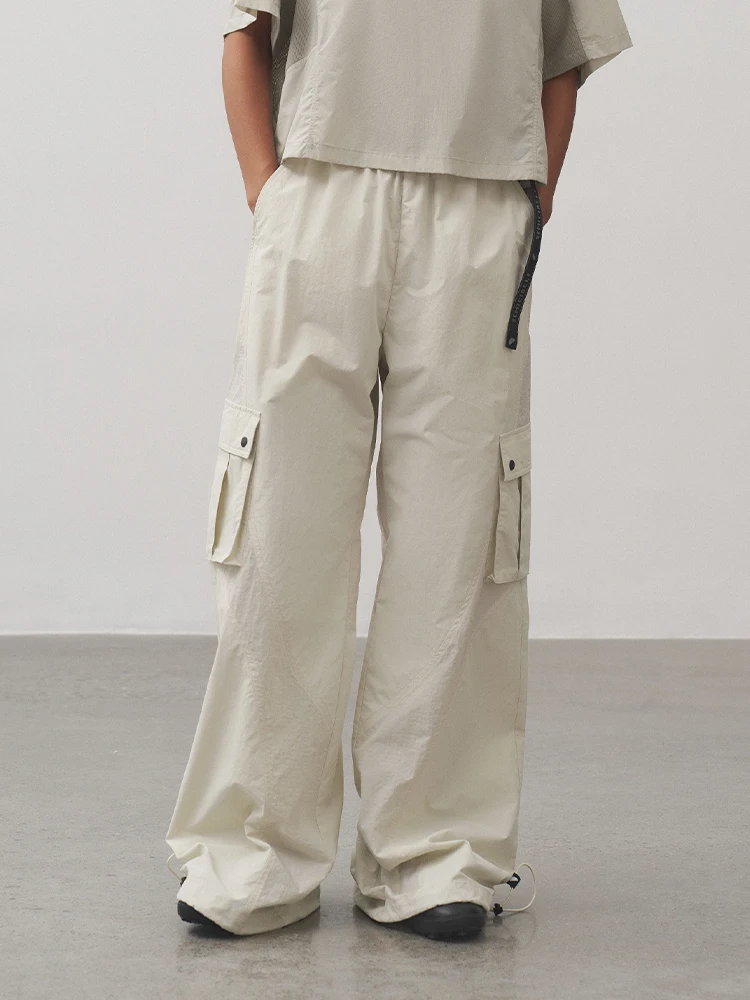 

High Waist Loose Women's Outdoor Casual Pants Original Design Summer 2025 Nylon Cotton Blend Wide Leg Trousers for Ladies