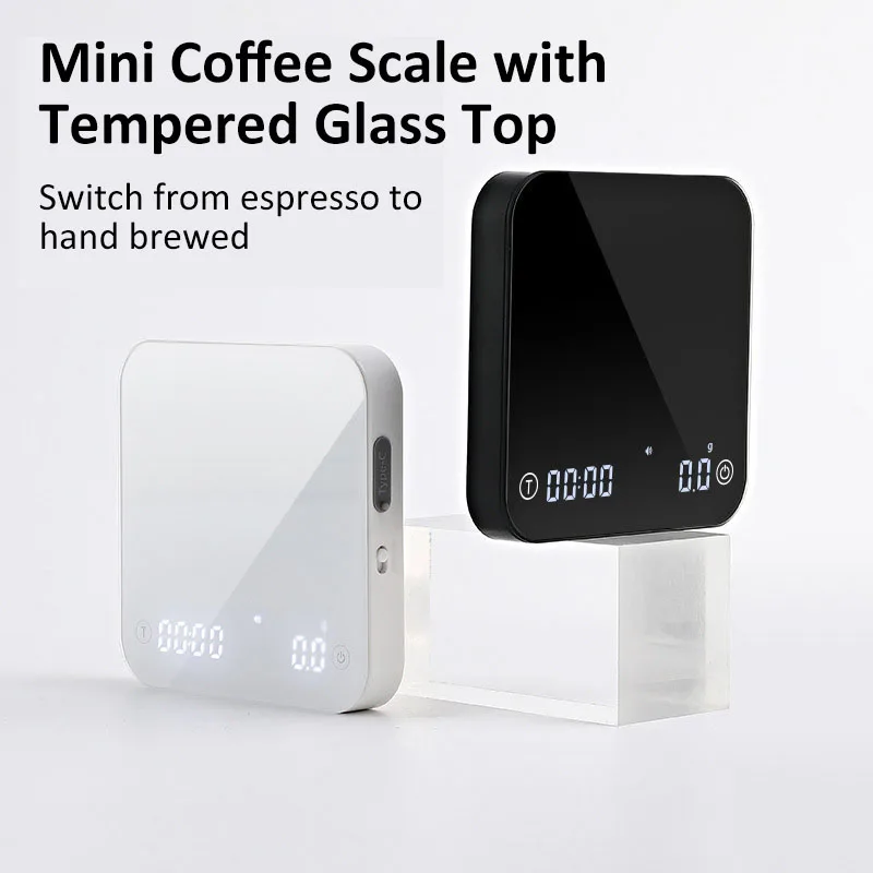 Kitchen Coffee Scale with Timer Rechargeable Digital Scale 0.1g High Precision 4 Modes Drip Espresso Scale Measuring Tools