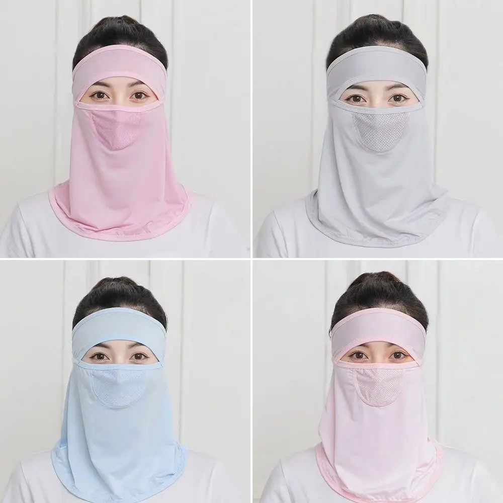 

Adjustable Ice Silk Cycling Face Mask Uv Sun Protection Thin Face Cover Breathable Outdoor Running Cycling Sports Mask Men Women