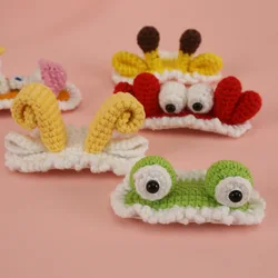 Handwoven Cartoon Animal Hair Clips for Girls Colorful Cotton Giraffe Ear Frog Hairpins Children Funny Headwear