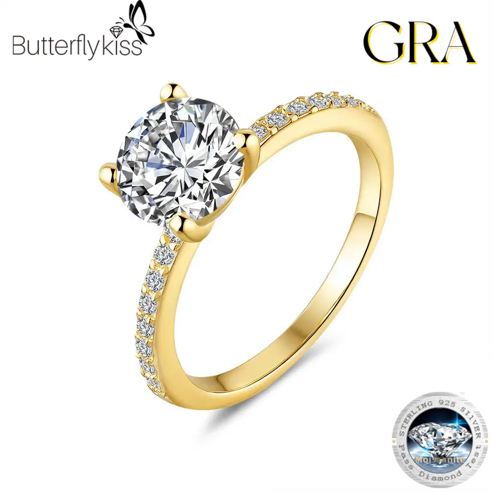

Butterflykiss 1/2ct Moissanite Ring For Women GRA Certified Sterling Silver 925 Luxury Jewelry Wedding Bands Wholesale Price