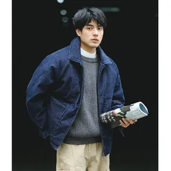 Men Japanese Streetwear Retro Corduroy Thicken Padded Cotton Coat Warm Amikaji Cargo Parkas Jacket Cityboy Outerwear