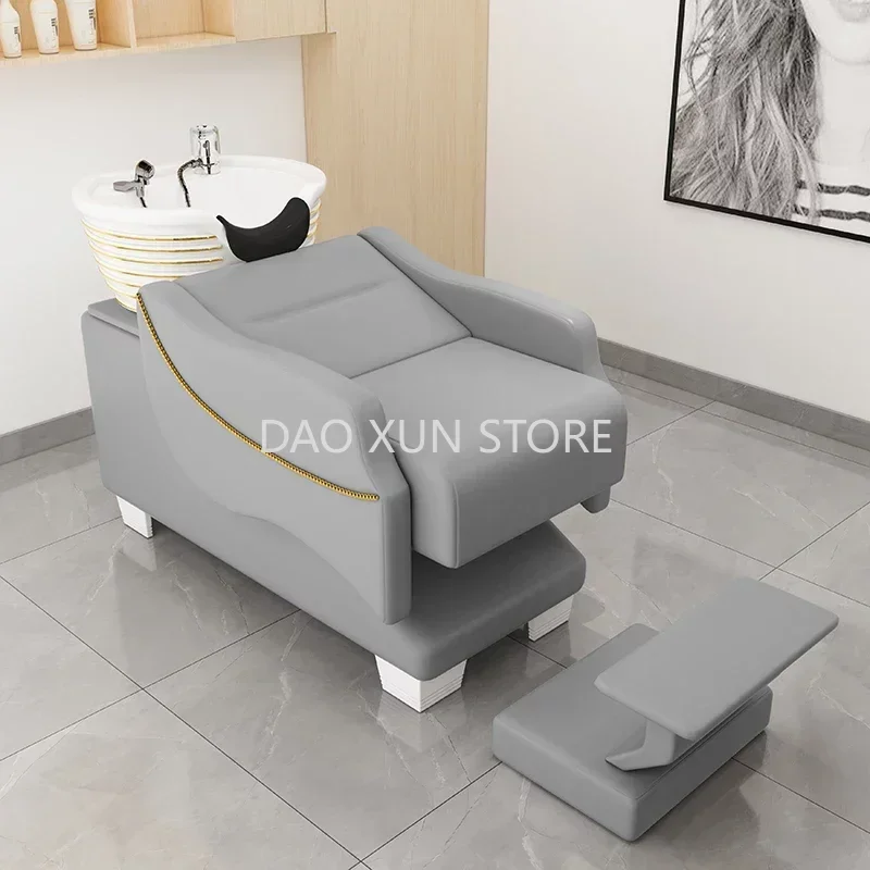 Head Spa Shampo Chair Minimalistic Water Circulation Comfort Hair Washing Station Chair Silla Peluqueria Salon Furniture MQ50SC