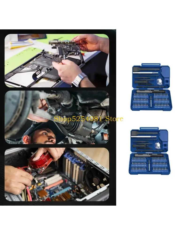 AXYC Phone Laptop Repair Screwdriver Set 76 in 1 with Cordless Electric Handle Adjustable Speed Setting and Organized Bit Case