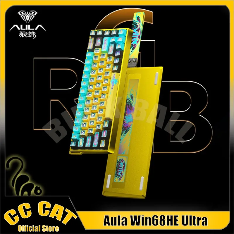 

Aula WIN68HE Ultra Magnetic Switch Keyboard Wired CNC Aluminum Alloy Low Latency Esports Gaming Keyboard Custom 8000HZ 0.01mmRT