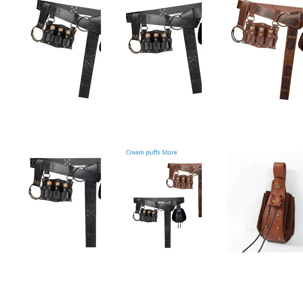 50LE 1 Set Unisex Waist Bag System Adjustable Strap Two Color Optional PU Sash