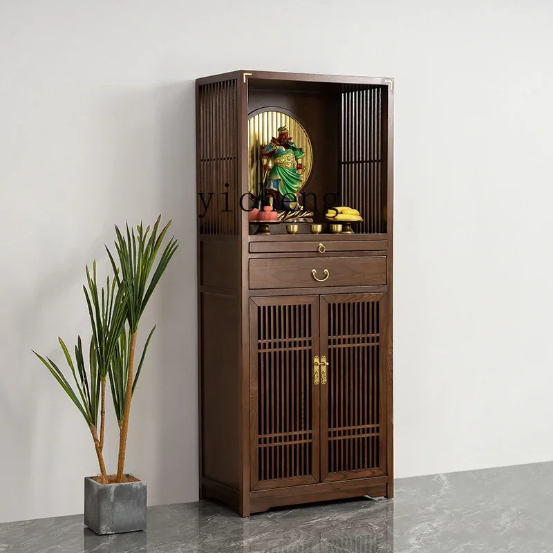 

ZK Buddhist niche new Chinese vertical cabinet household high cabinet solid wood vertical cabinet home accessories feng shui