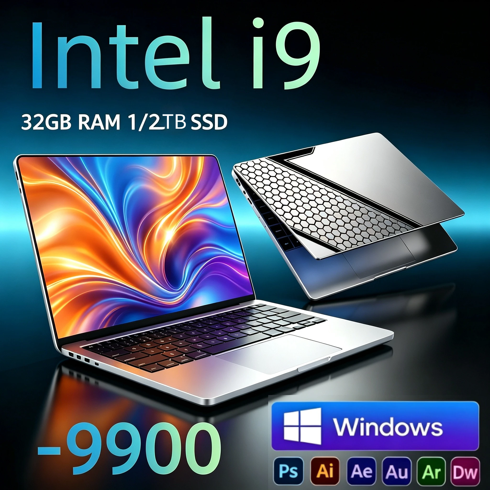 Business Laptops Notebook PC  14.1 Inch Core i9-9900 Ultra Slim Laptop 32GB RAM 2TB SSD For Office Games Computer Windows