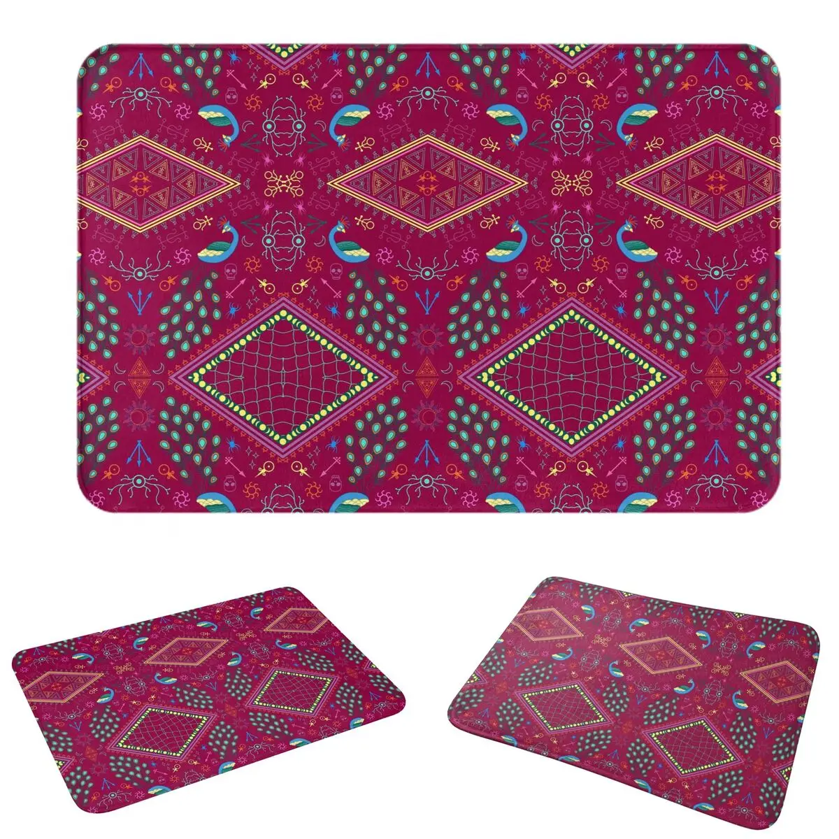 Mollymauk Tealeaf Inspired Print Doormat Cushion Carpet Rug Kitchen Entrance Home Floor Mat for Living room Footpad Mats
