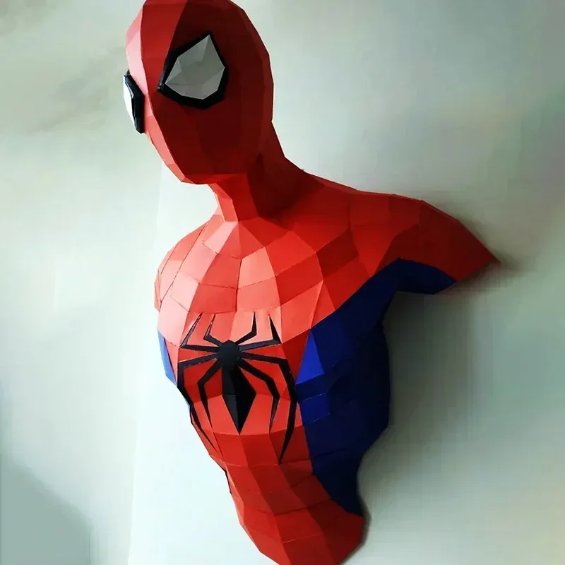 

DIY Captain America Spider man Iron man 3D puzzle Paper model statue hanging wall decoration home handmade Geometric origami
