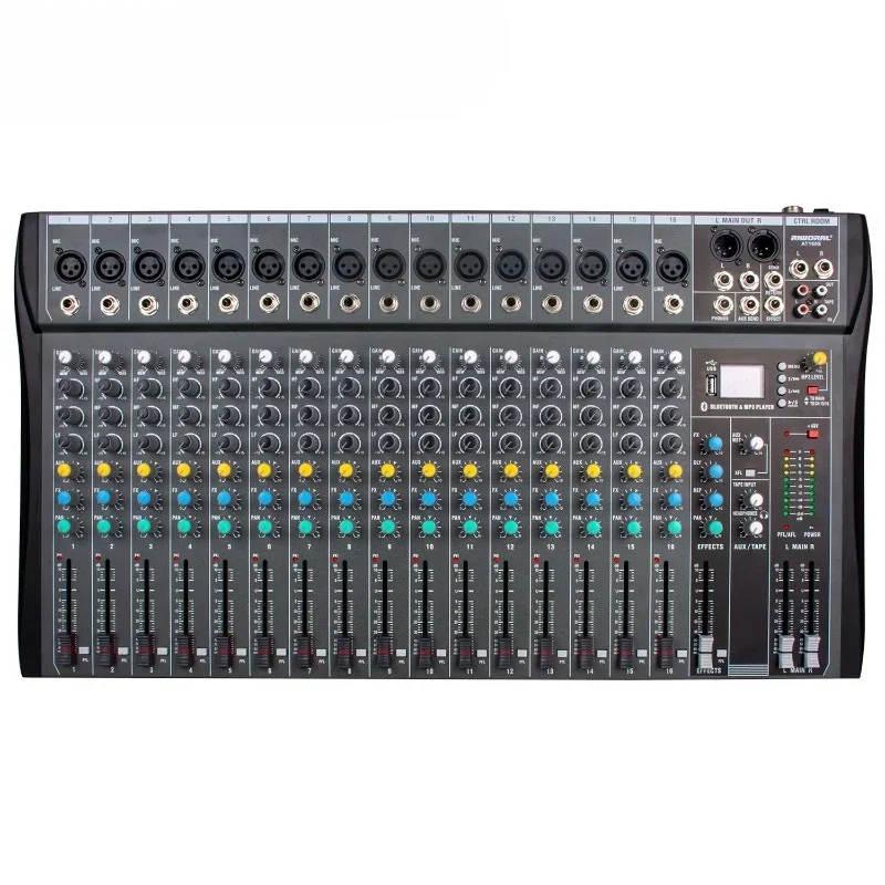 AT160S 16 Channel Mixer Music Mode USB Mixer PC Play Phantom Power