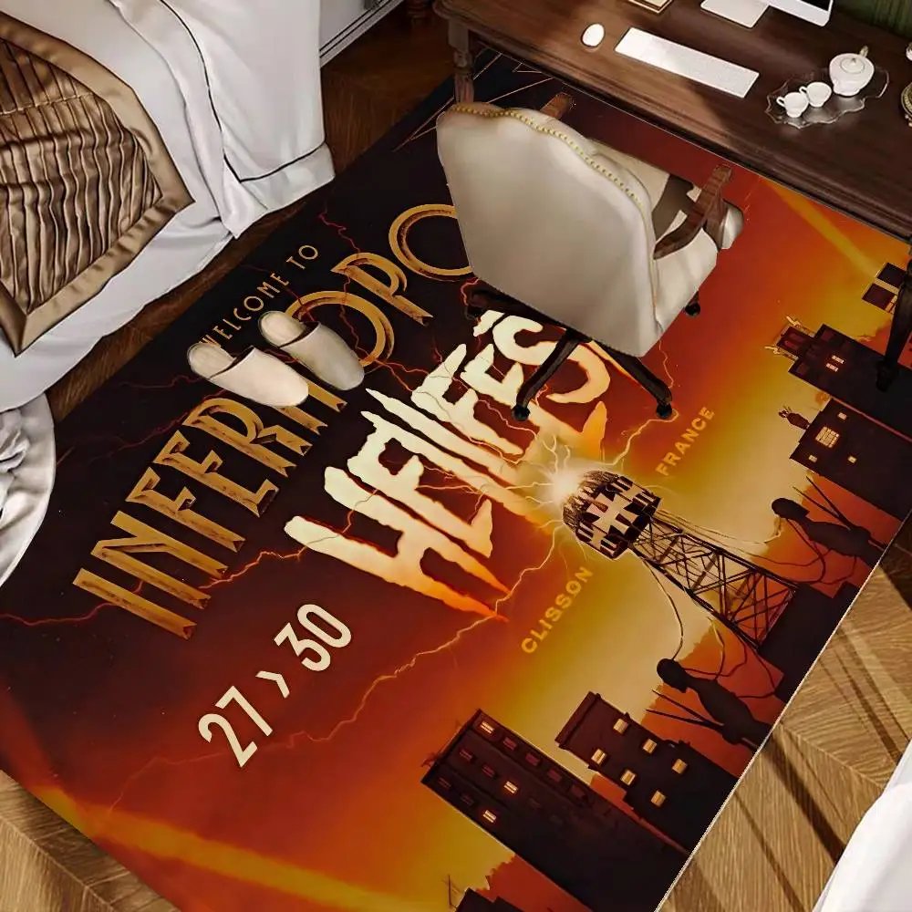 H-Hellfest Band Door Mat Anti-slip Absorb Water Long Strip Cushion Bedroon Mat Bedside Mats
