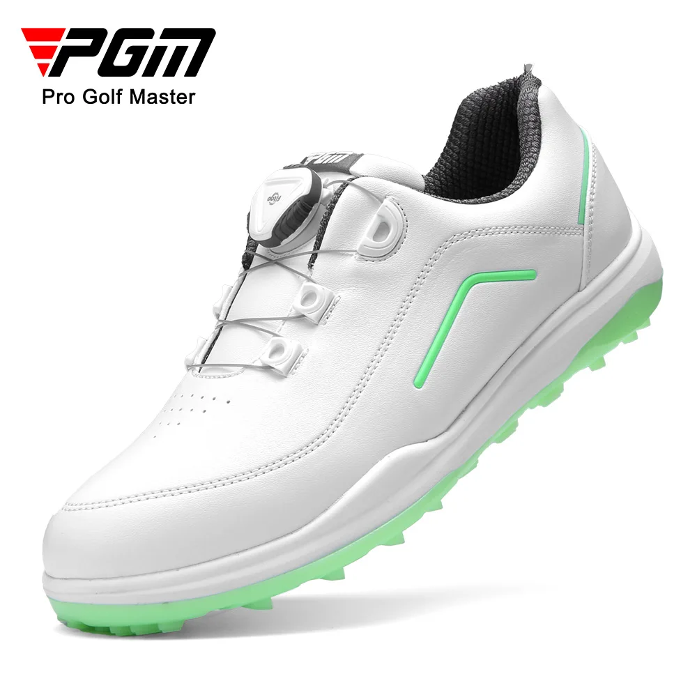 

Pgm Women Golf Shoes Studs Waterproof Non-Slip Buttons Sports Shoes White Casual Microfiber Leather