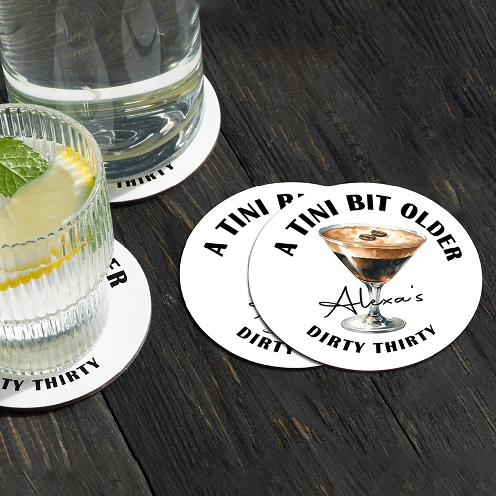 

Personalized Coasters Custom Wood Coasters for Drink Add Your Image Text Logo Absorbent Bar Coasters for Cup Home Office