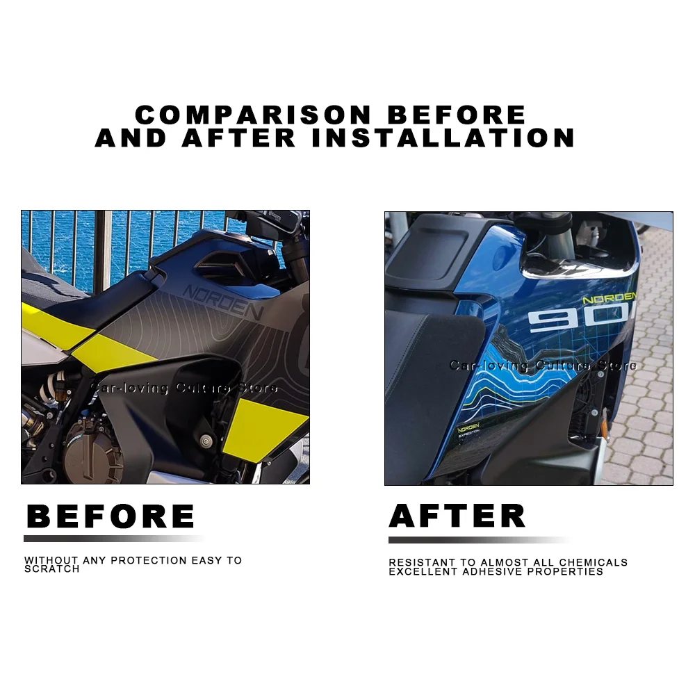 Wodoodporna naklejka ochronna Zestaw ochronny na motocykl Naklejka na zbiornik z żywicy epoksydowej 3D do Norden 901