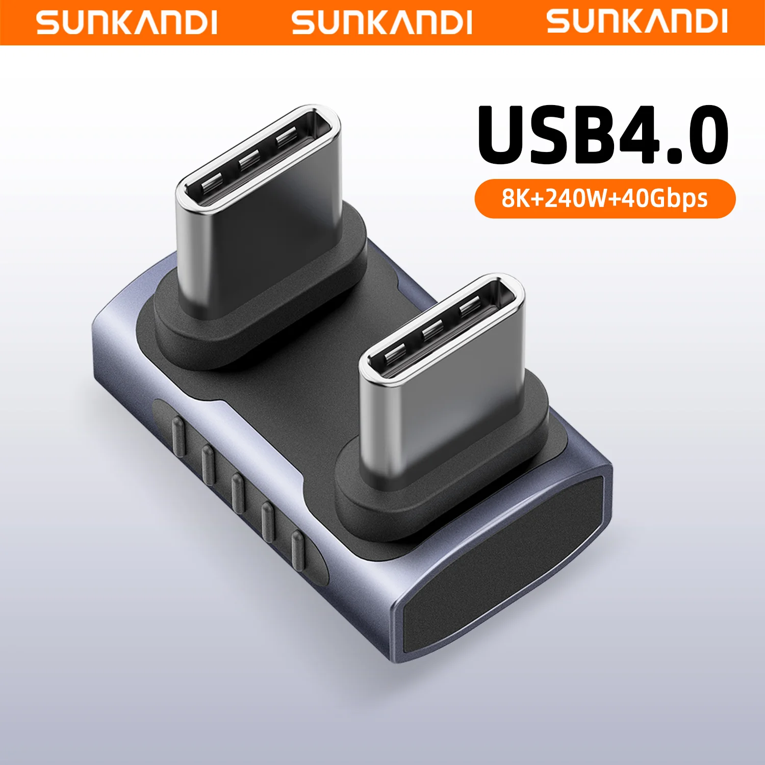 SUNKANDI 240W 40Gbps 8K USB C Adapter, USB-C Male to Male Adapter, USB4 Connecter for Switch, Mac, Tablet, iPhone 16 15 Pro Max